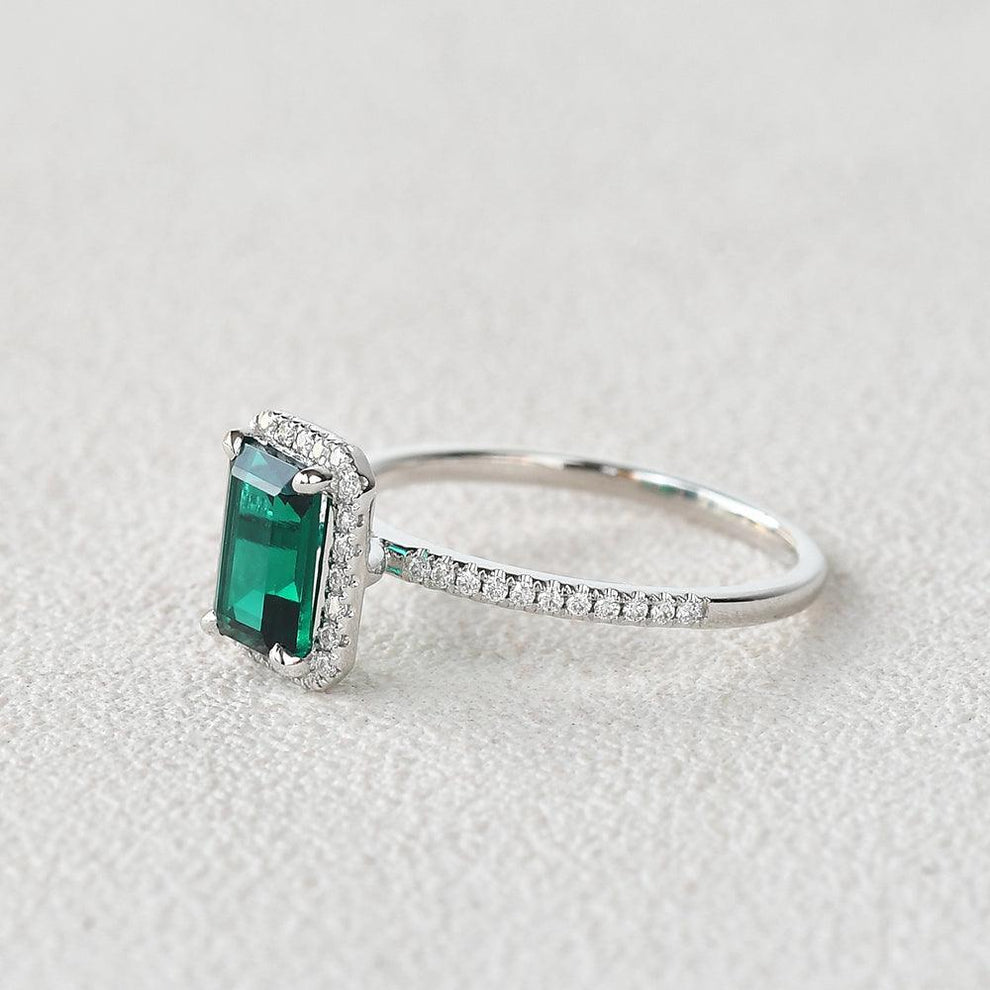 Vera's Grace | Vintage Emerald & Moissanite Ring.