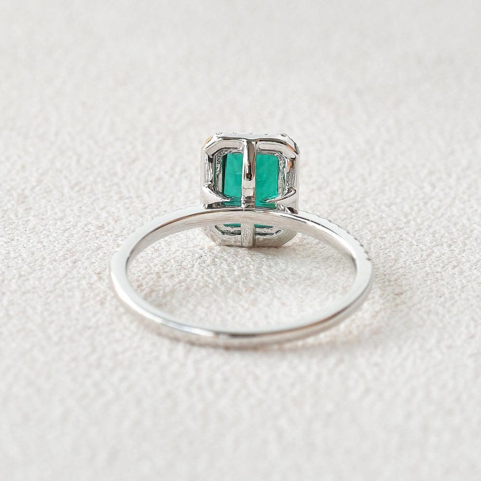 Vera's Grace | Vintage Emerald & Moissanite Ring.