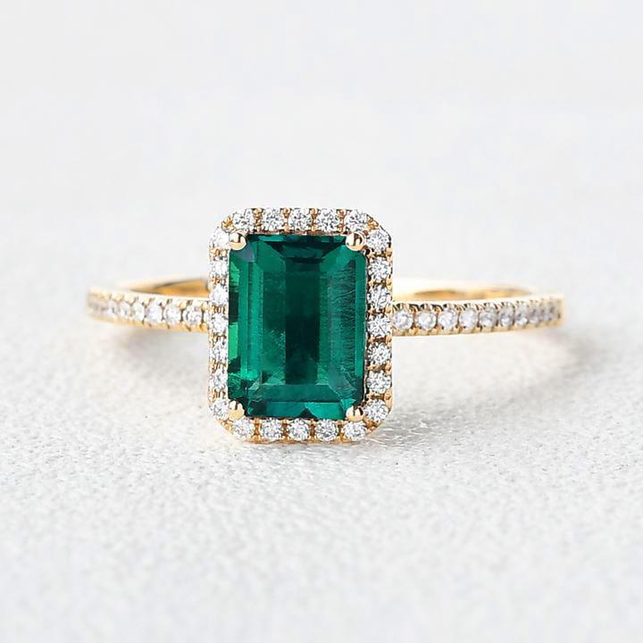 Vera's Grace | Vintage Emerald & Moissanite Ring.