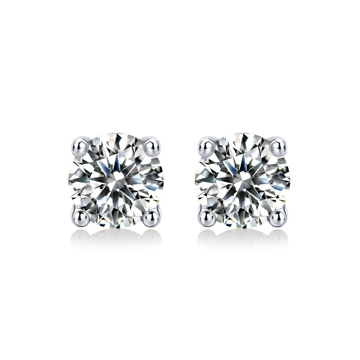 Round 4 Claw Sparkle Solitaire Stud Earrings - Stellaradorn