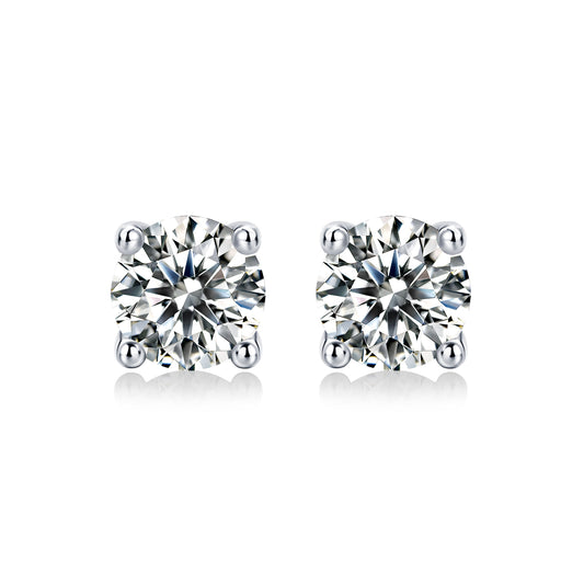 Round 4 Claw Sparkle Solitaire Stud Earrings - Stellaradorn