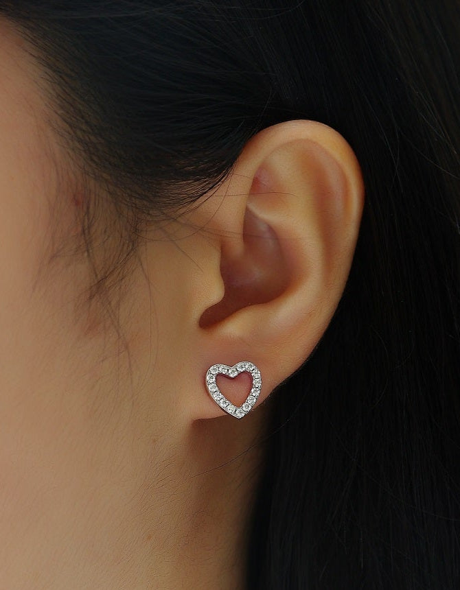 Sparkling Hearts Elegant Stud Earrings - Stellaradorn