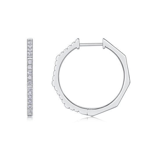 Elegant Geometric Octagon Hoop Huggies Earrings - Stellaradorn