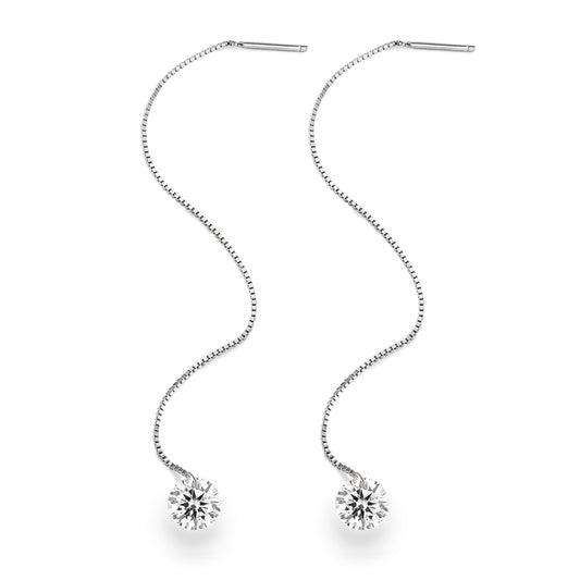 Chic Long Solitaire Drop Earrings - Stellaradorn