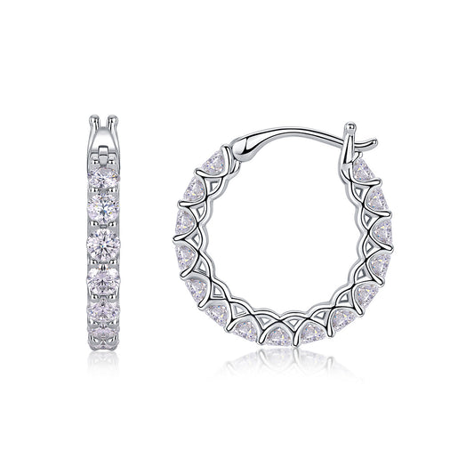 Dazzling Round Hoop Huggies Earrings - Stellaradorn