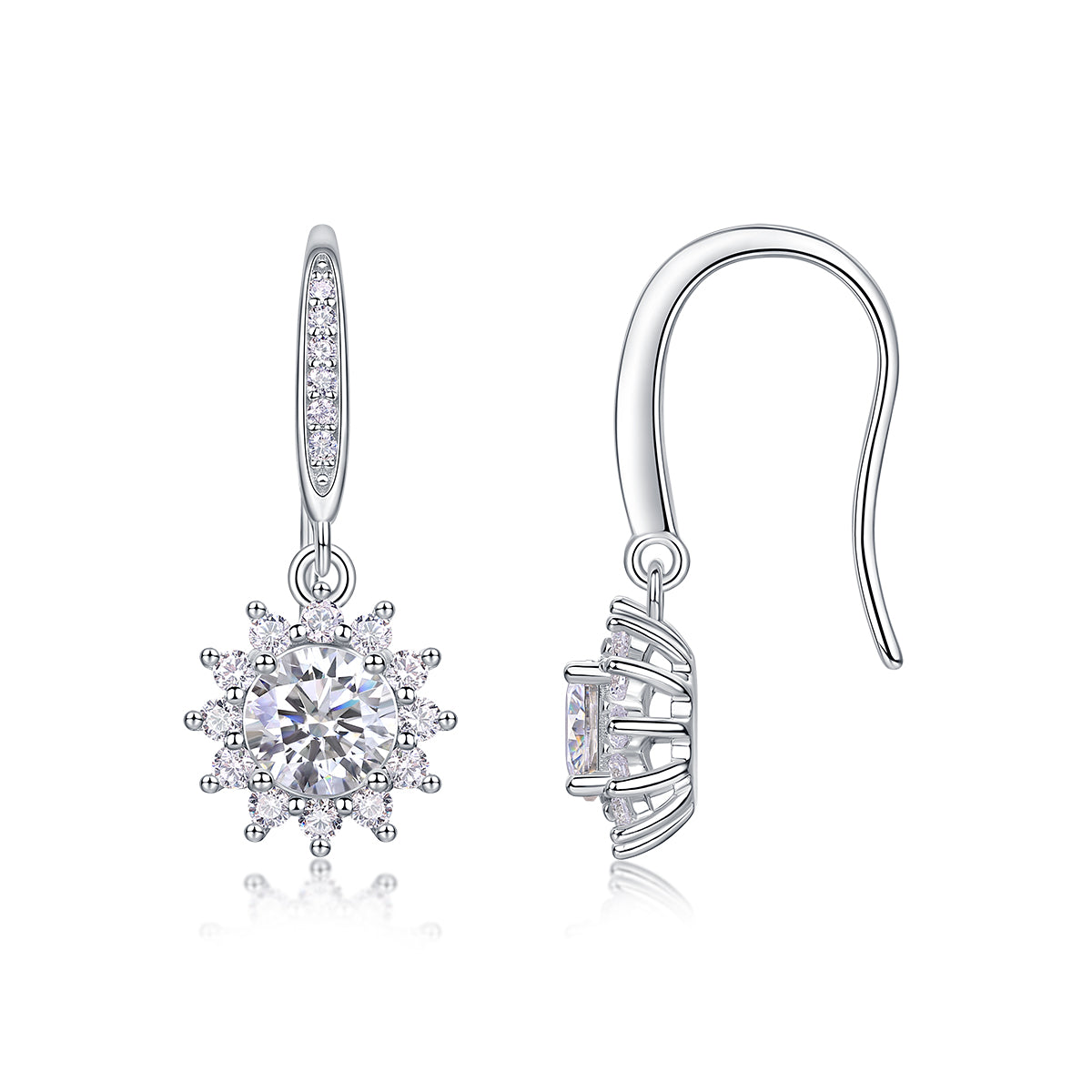 Radiant Snowflake Drop Earrings - Stellaradorn