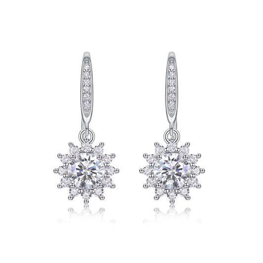 Radiant Snowflake Drop Earrings - Stellaradorn