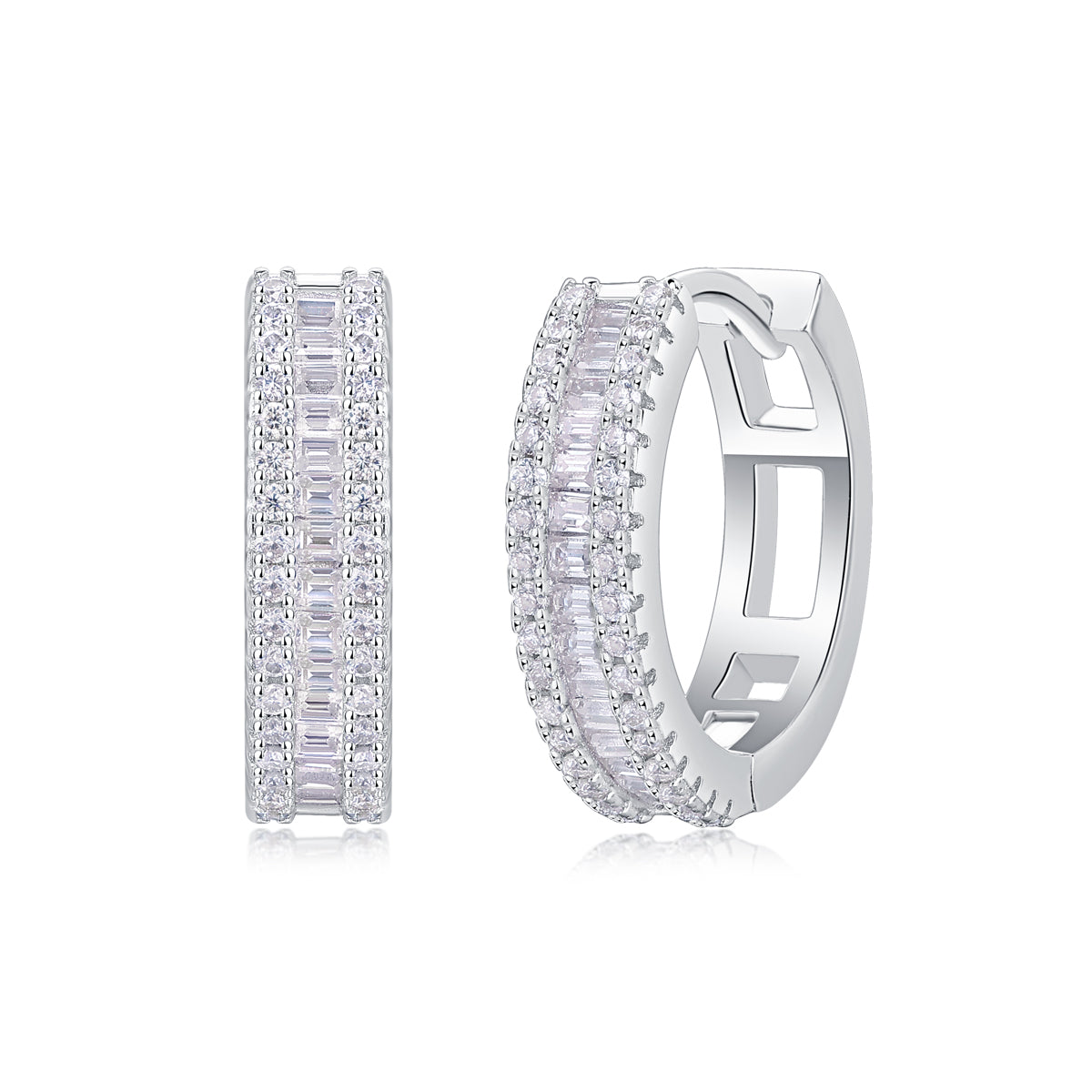 Radiant Layers Moissanite Hoop Earrings - Stellaradorn