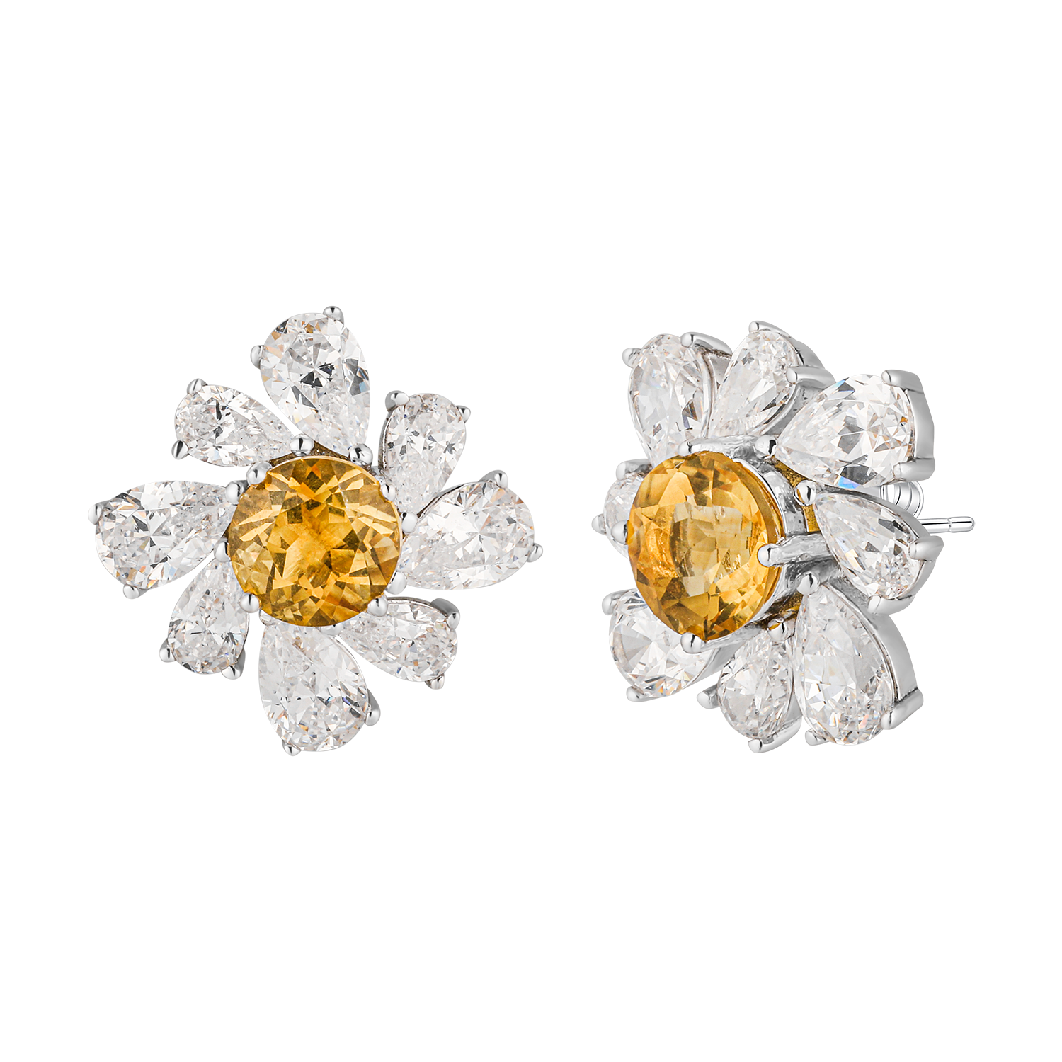 Sunlit Blossom Natural Crystal Stud Earrings - Stellaradorn