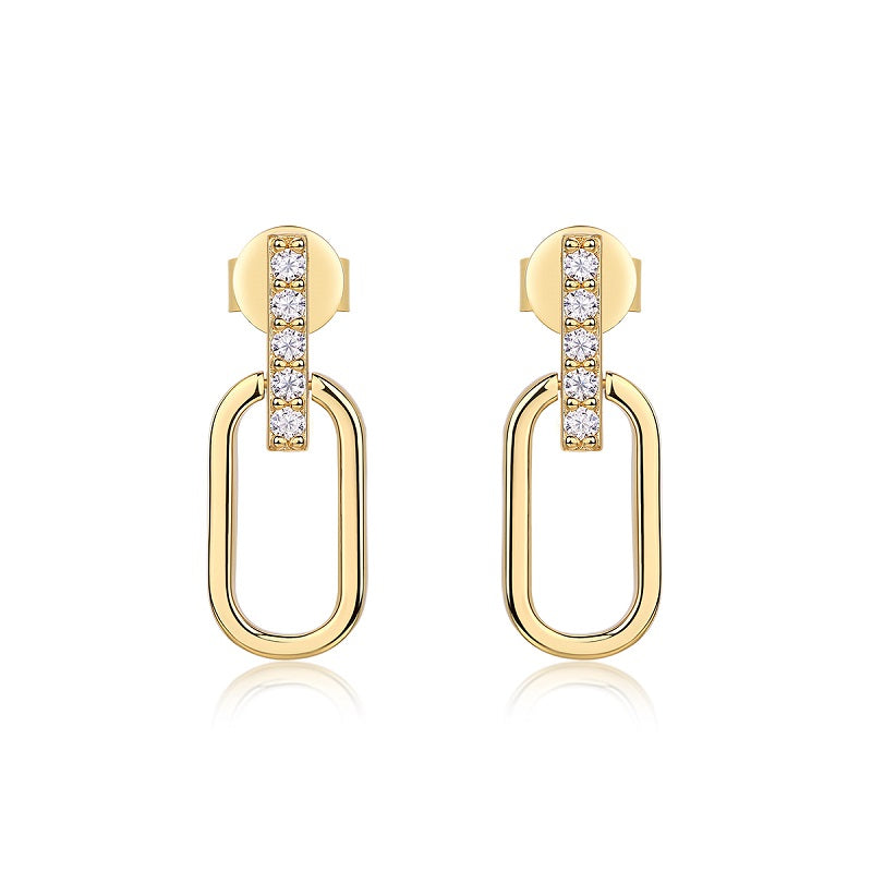 Gleaming Gold Paperclip Drop Earrings - Stellaradorn