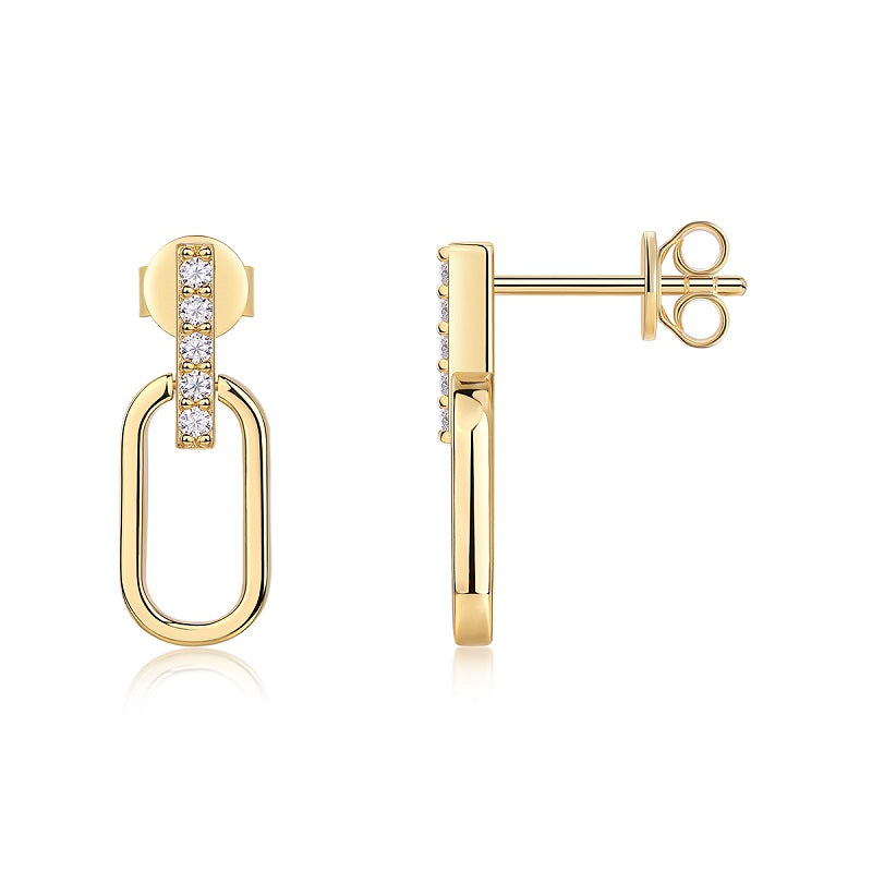 Gleaming Gold Paperclip Drop Earrings - Stellaradorn