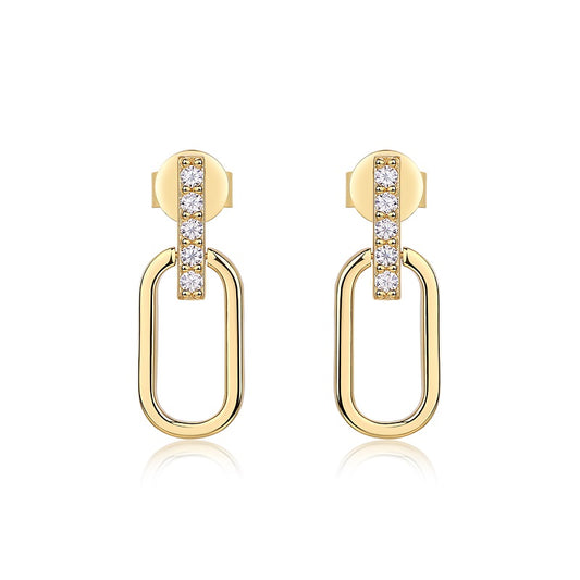 Gleaming Gold Paperclip Drop Earrings - Stellaradorn