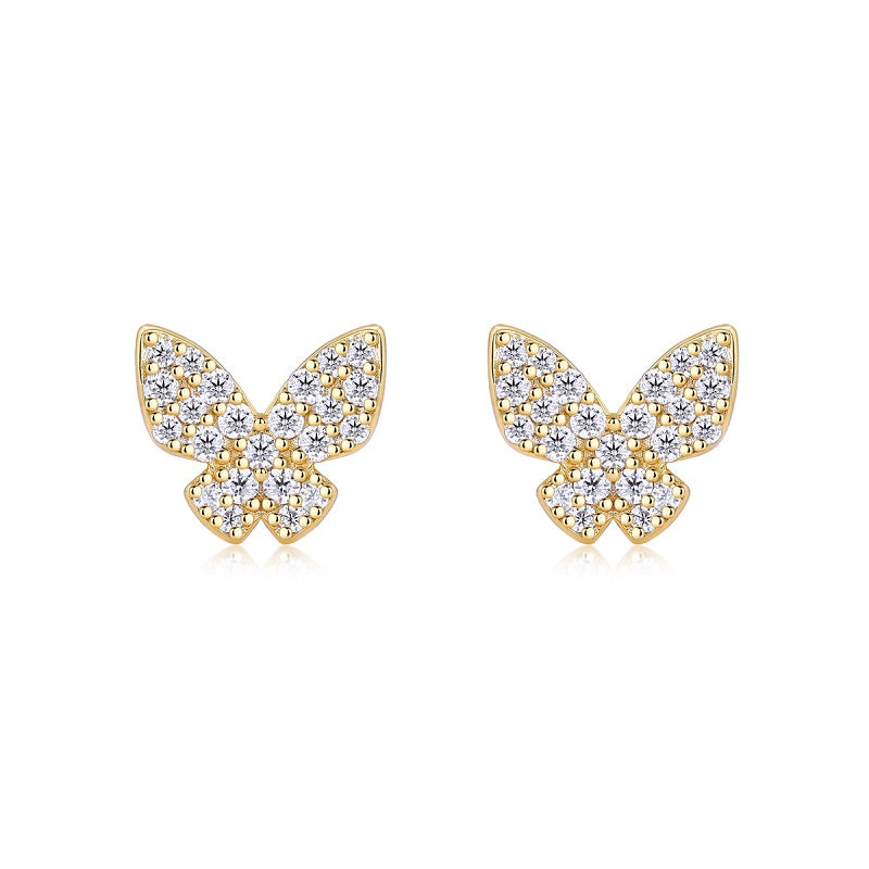 Glittering Butterfly Stud Earrings - Stellaradorn