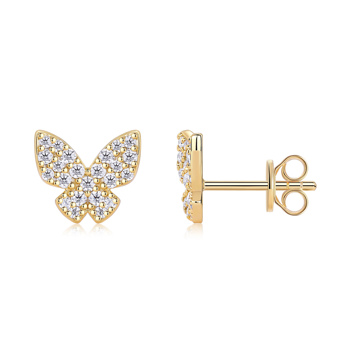 Glittering Butterfly Stud Earrings - Stellaradorn