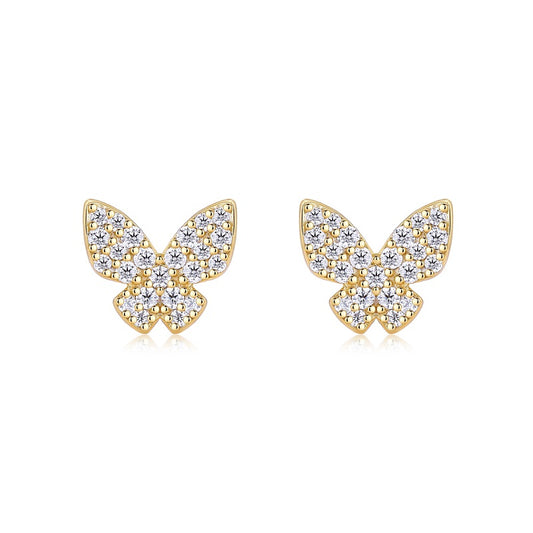 Glittering Butterfly Stud Earrings - Stellaradorn