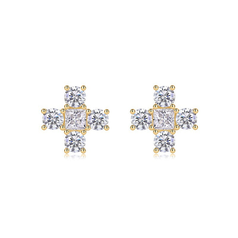 Sparkle Cross Stud Earrings - Stellaradorn