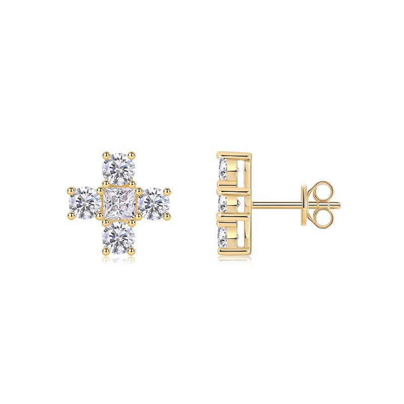 Sparkle Cross Stud Earrings - Stellaradorn