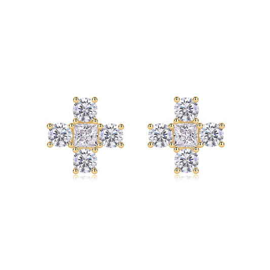 Sparkle Cross Stud Earrings - Stellaradorn