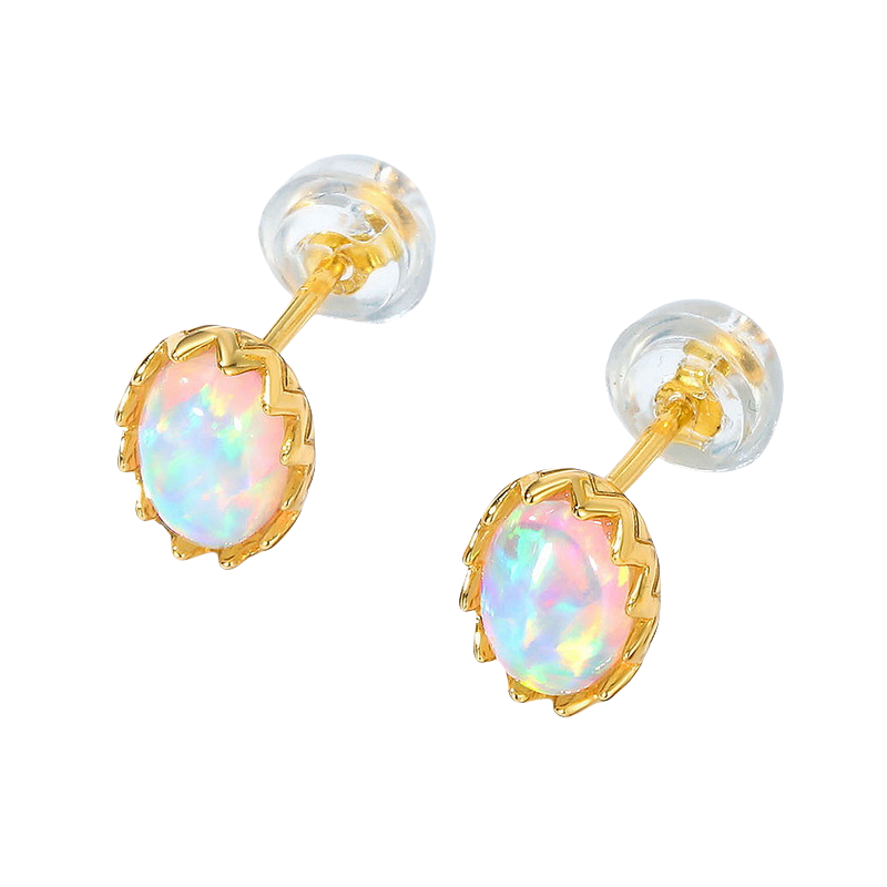 Luminous Opal Whisper Stud Earrings - Stellaradorn