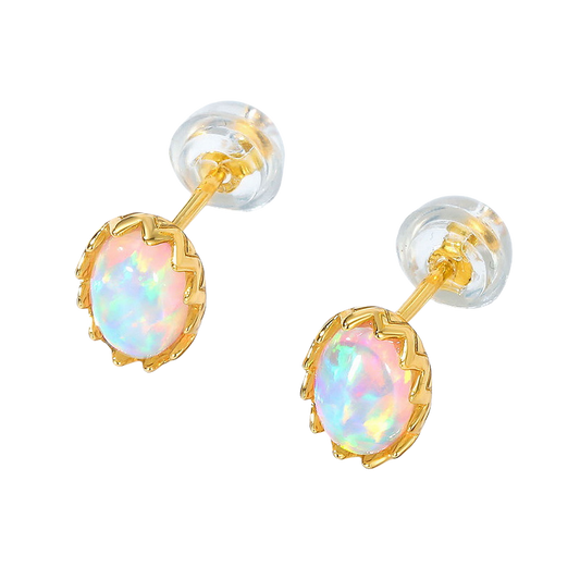 Luminous Opal Whisper Stud Earrings - Stellaradorn