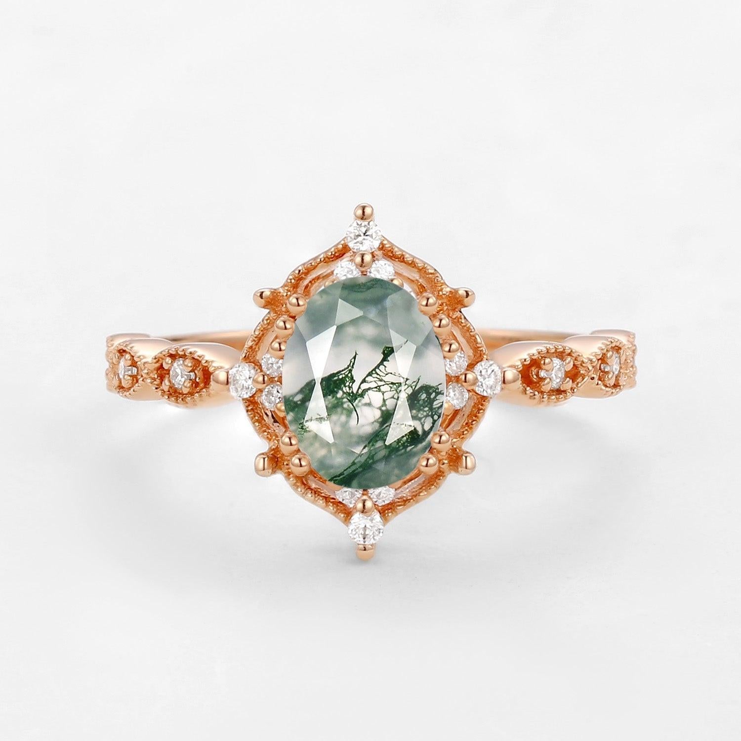 Charlotte’s Mistveil | 1.5ct Lab Opal Vintage Engagement Ring.