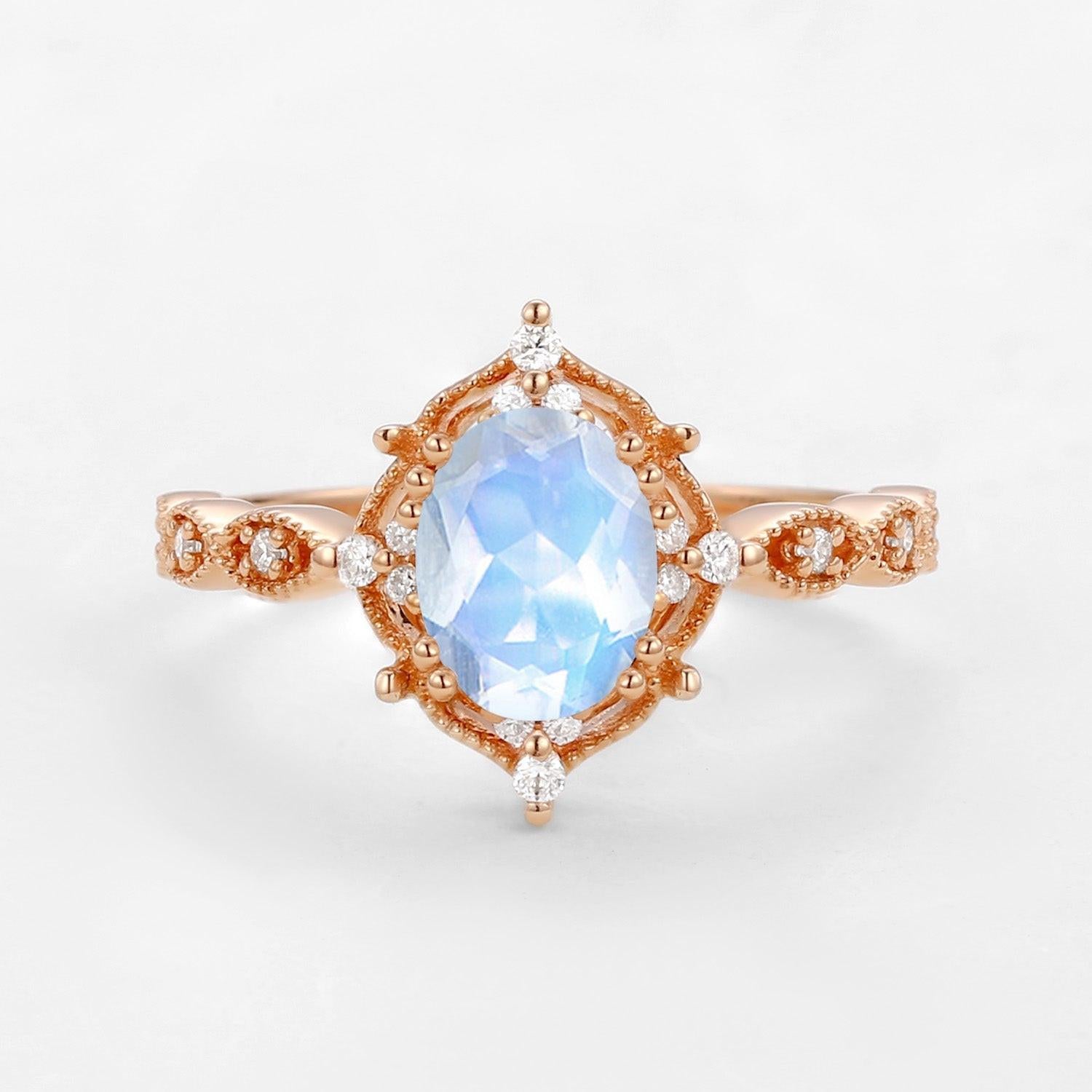 Charlotte’s Mistveil | 1.5ct Lab Opal Vintage Engagement Ring.