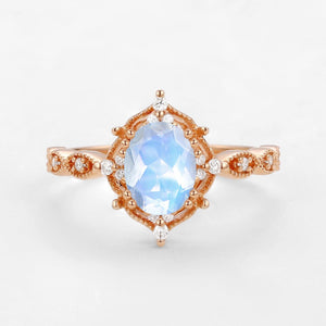 Charlotte’s Mistveil | 1.5ct Lab Opal Vintage Engagement Ring.