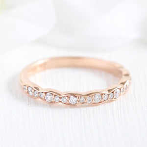 Grace’s Scallop | Vintage Oval Cut Lab Diamond Bridal Set 2pcs.