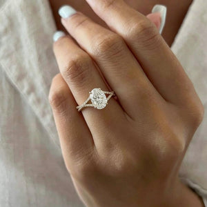 Arabella's Arc | Oval Moissanite Split-Shank Ring.