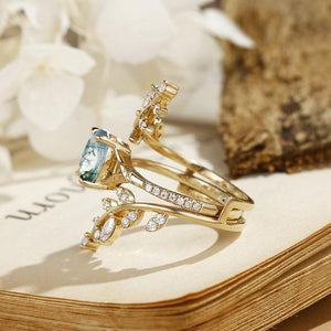 Daphne’s Wreath | Oval Moss Agate Cluster Enhancer Bridal Set 2pcs.