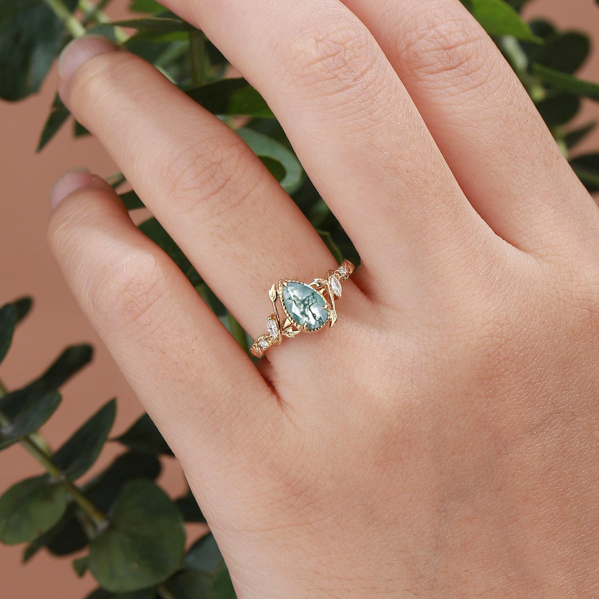 Hazel’s Thicket | Moss Agate Engagement Ring.