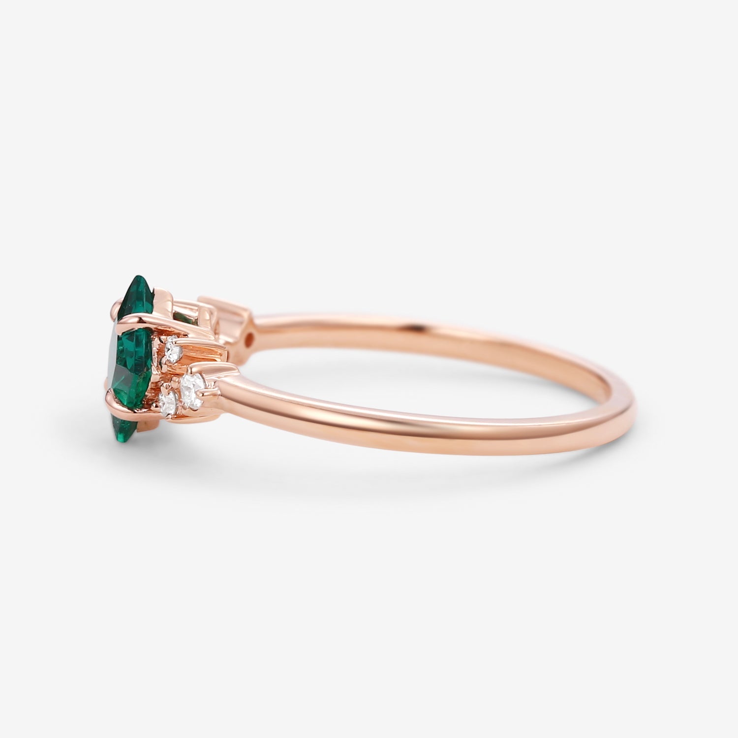 Rosalba’s Emeraude | Princess Cut Lab Emerald Solitaire Engagement Ring