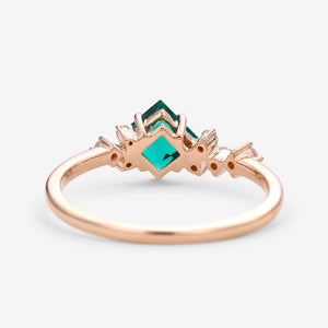 Rosalba’s Emeraude | Princess Cut Lab Emerald Solitaire Engagement Ring