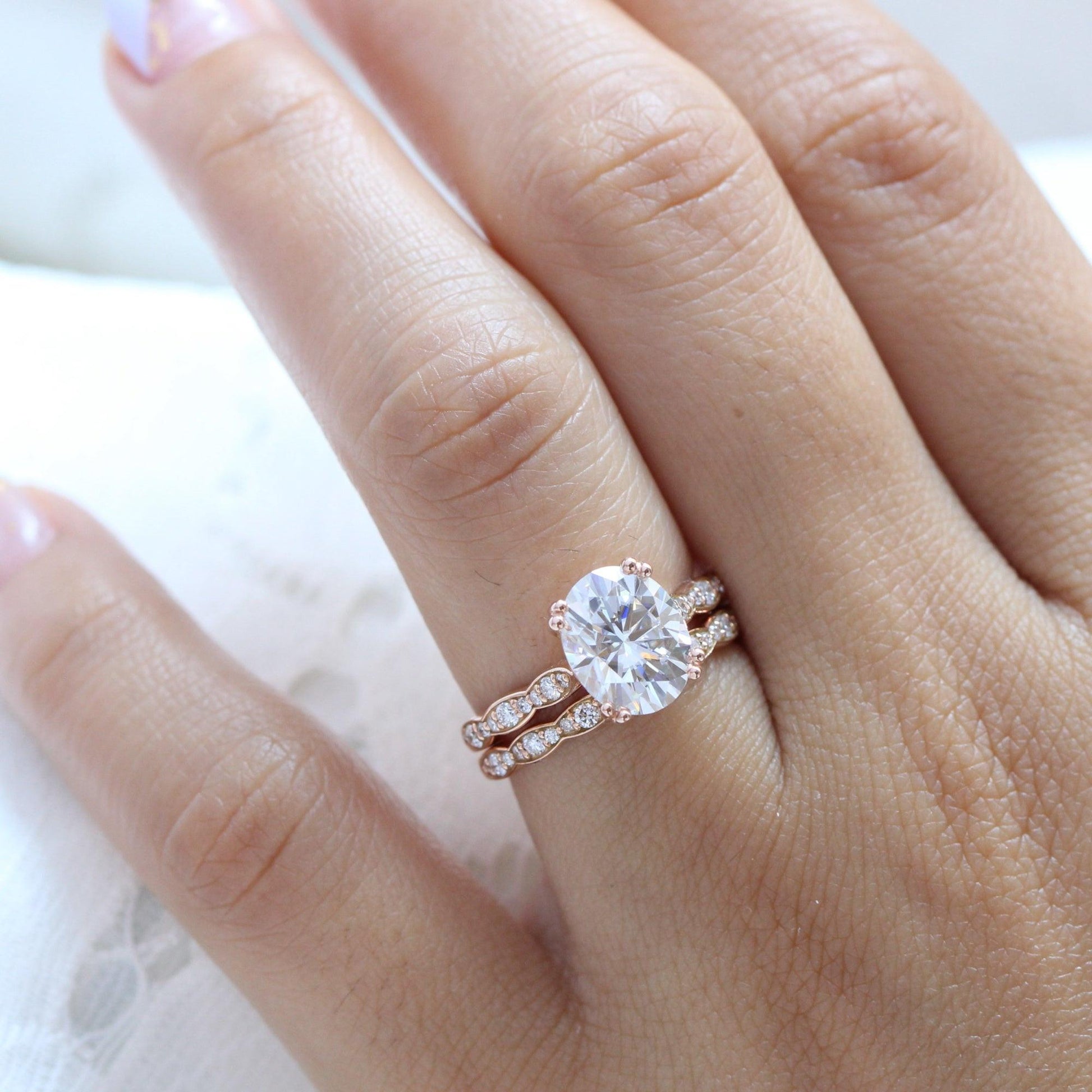 Grace’s Radiance | 3CT Oval Diamond Bridal Set 2pcs.