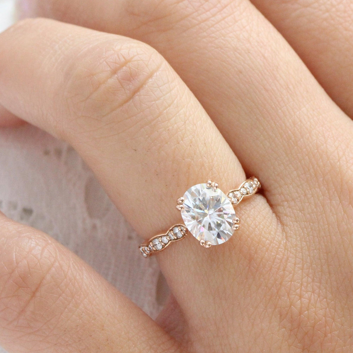 Vera's Grace | 2CT Oval Classic Moissanite Solitaire Engagement Ring.
