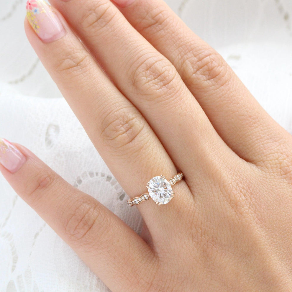 Vera's Grace | 2CT Oval Classic Moissanite Solitaire Engagement Ring.
