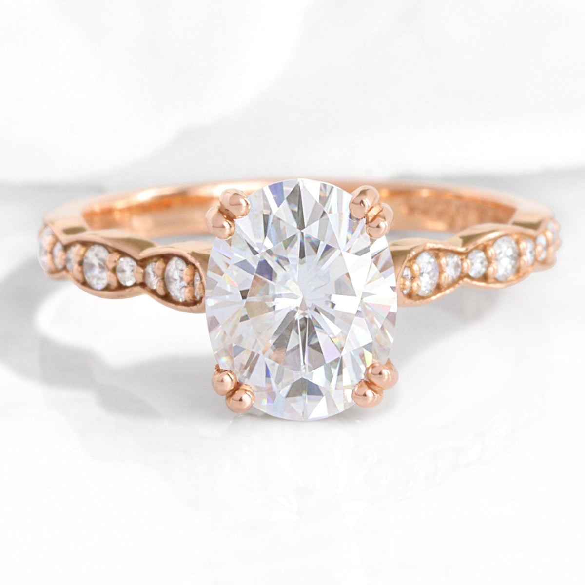 Vera's Grace | 2CT Oval Classic Moissanite Solitaire Engagement Ring.
