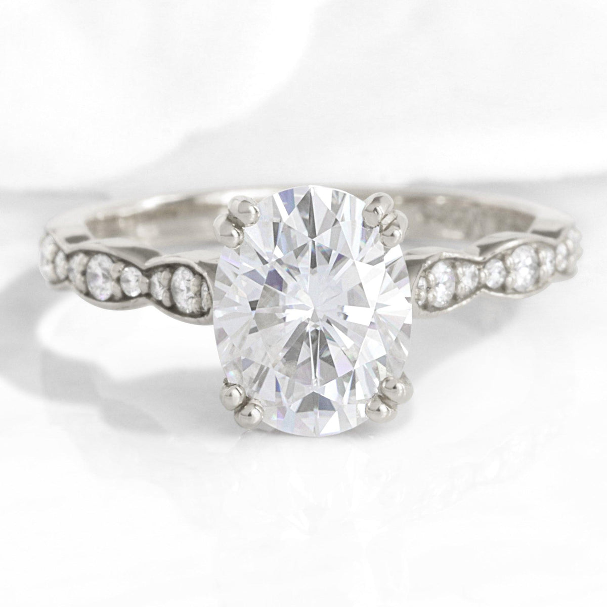Vera's Grace | 2CT Oval Classic Moissanite Solitaire Engagement Ring.