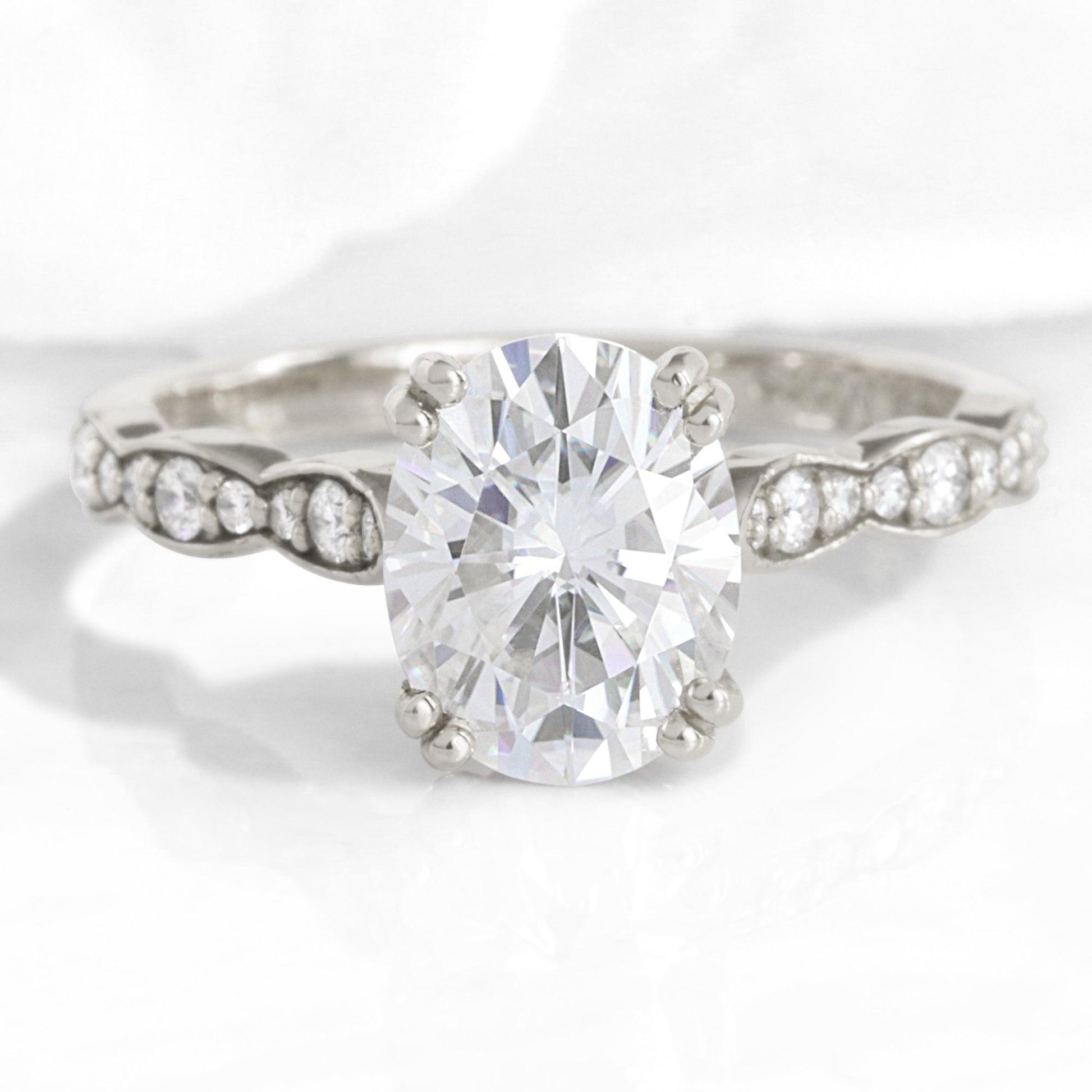 Vera's Grace | 2CT Oval Classic Moissanite Solitaire Engagement Ring.
