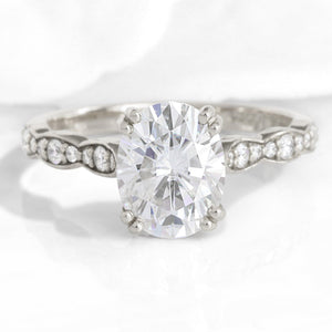Vera's Grace | 2CT Oval Classic Moissanite Solitaire Engagement Ring.