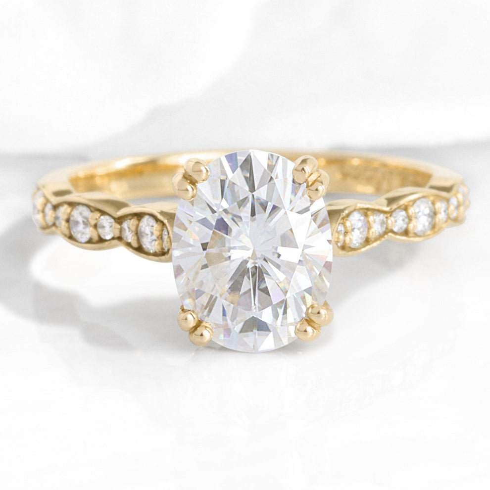 Vera's Grace | 2CT Oval Classic Moissanite Solitaire Engagement Ring.