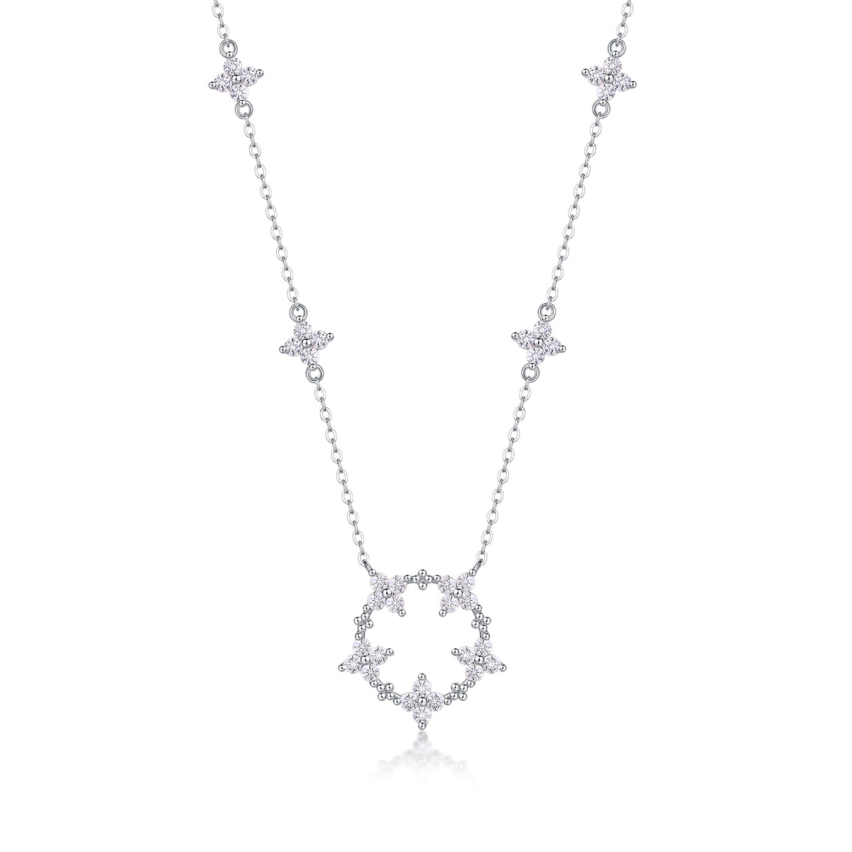 Spakle Starry Snowflake Station Pedant Necklace - Stellaradorn