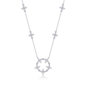 Spakle Starry Snowflake Station Pedant Necklace - Stellaradorn