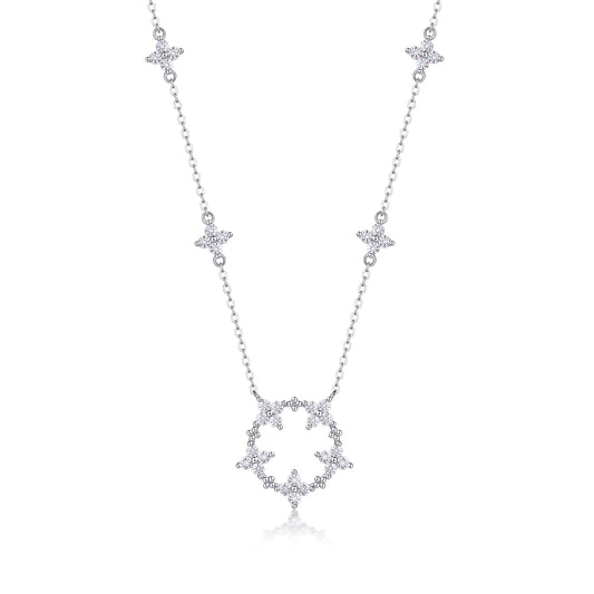 Spakle Starry Snowflake Station Pedant Necklace - Stellaradorn