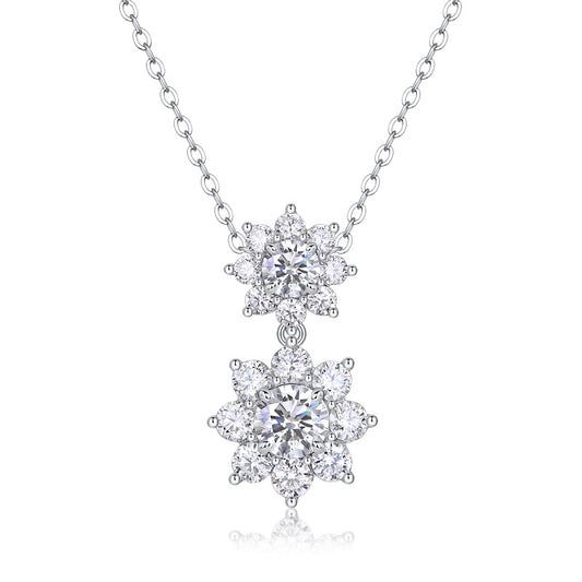 Stylish Dual Snowflake Pedant Necklace - Stellaradorn