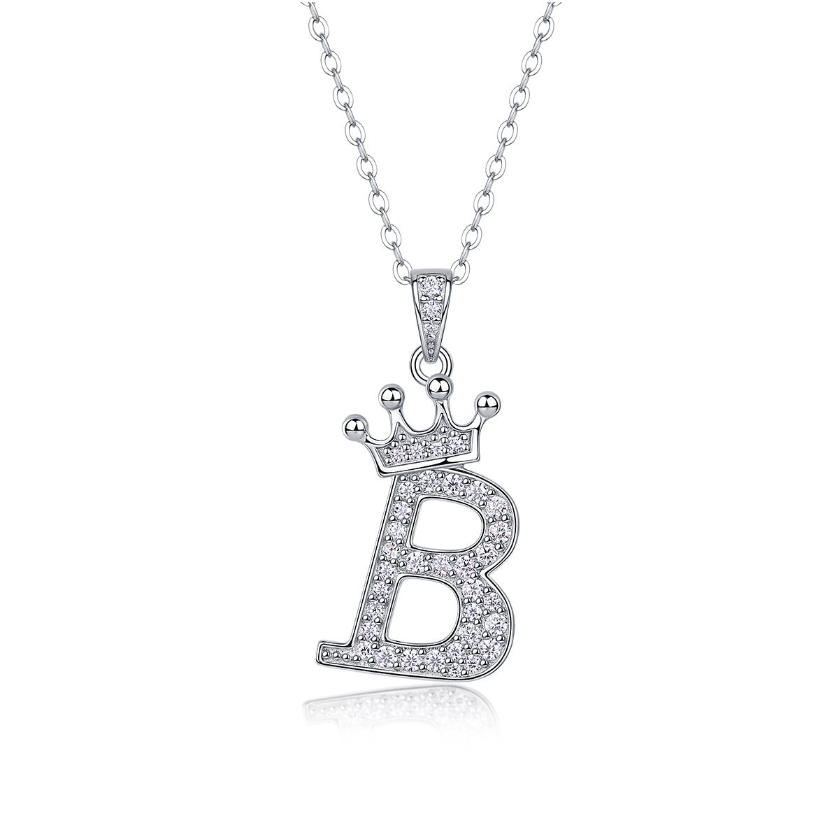 Letters Nametag Crowned Charm Necklace - Stellaradorn