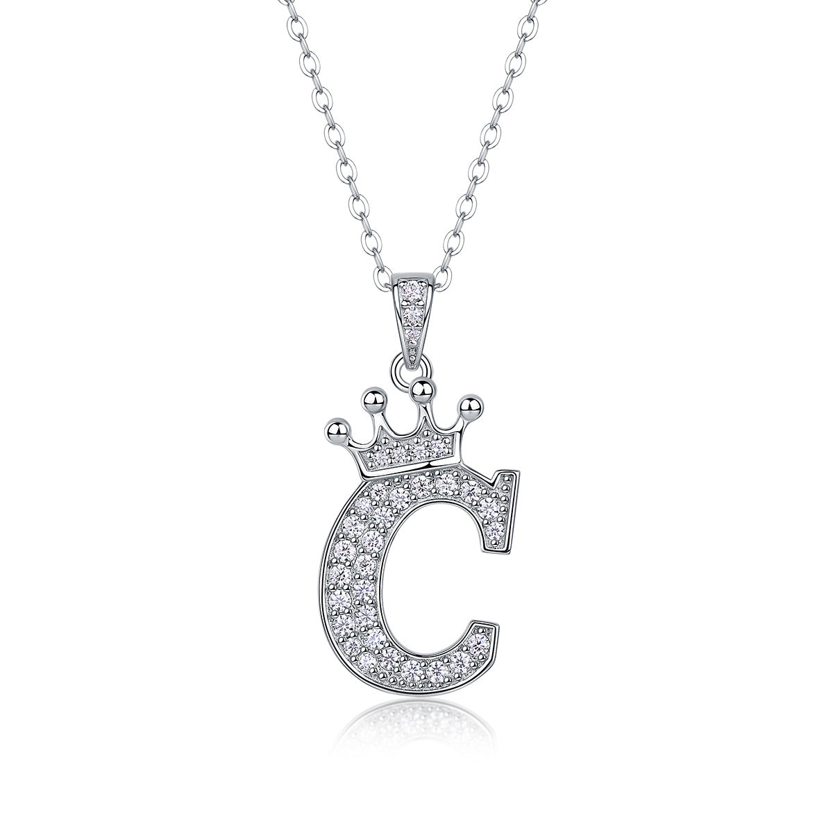 Letters Nametag Crowned Charm Necklace - Stellaradorn