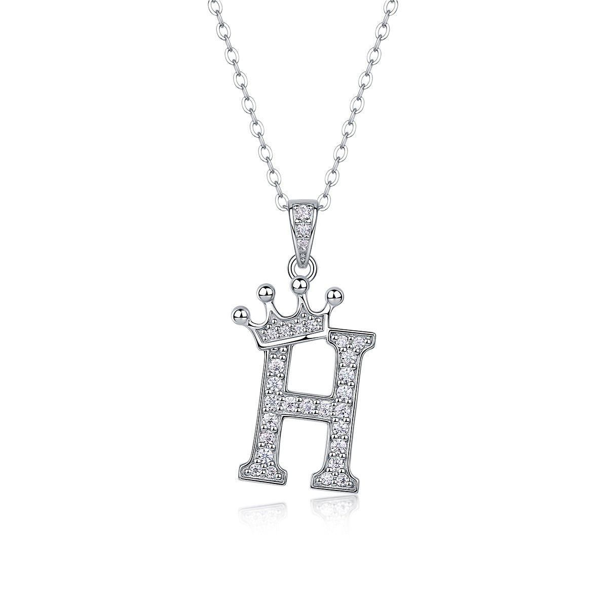 Letters Nametag Crowned Charm Necklace - Stellaradorn