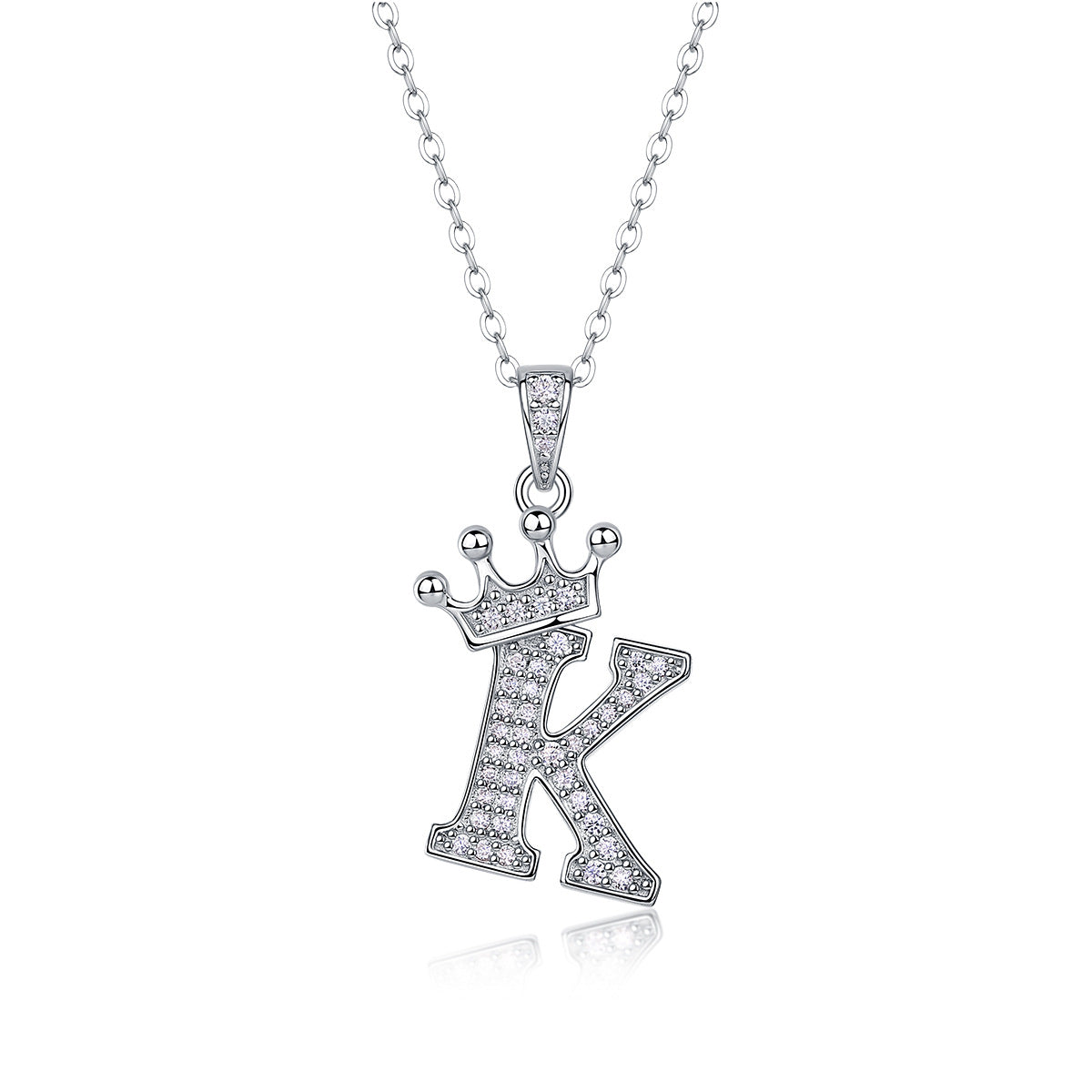 Letters Nametag Crowned Charm Necklace - Stellaradorn