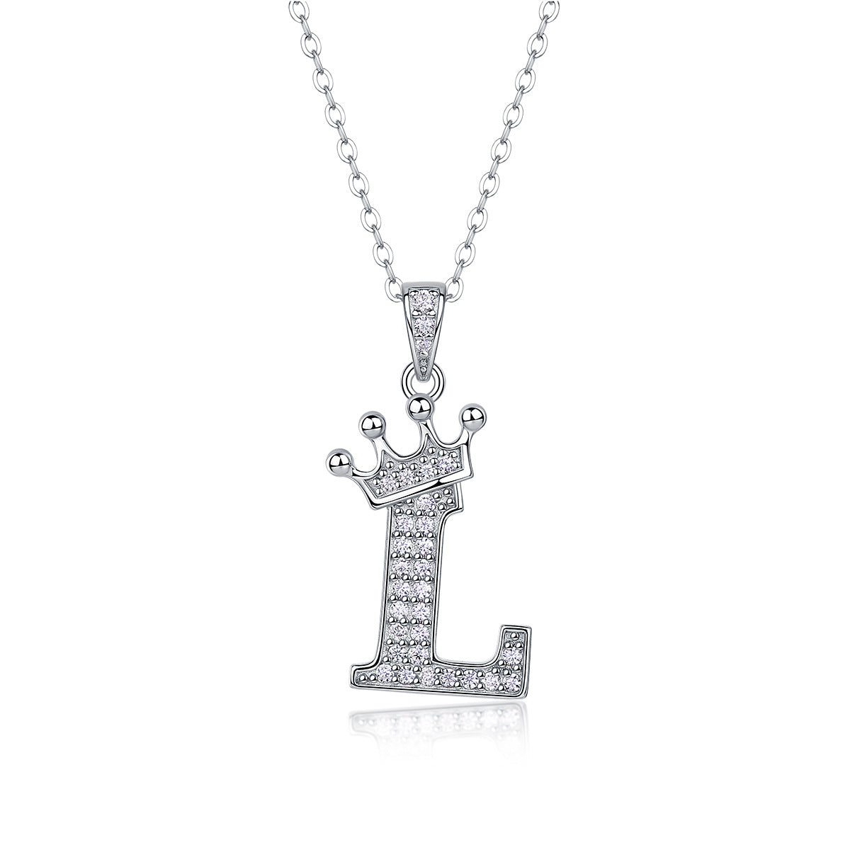 Letters Nametag Crowned Charm Necklace - Stellaradorn